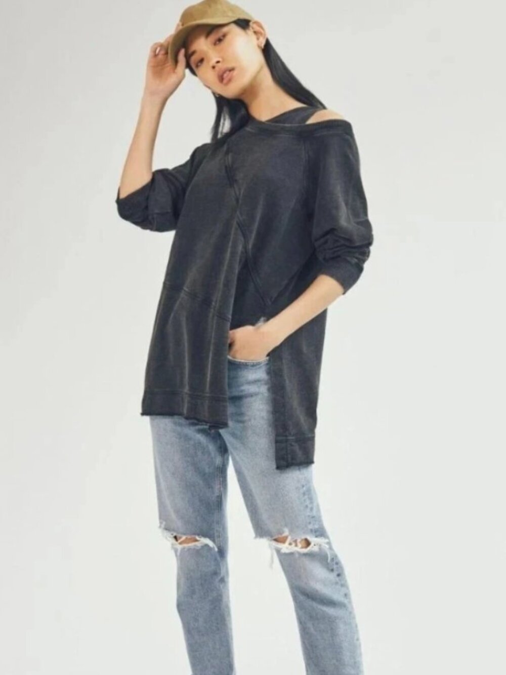 Pilcro Crossover Sweatshirt Anthropologie Long Sleeve Pullover Tunic Top XS